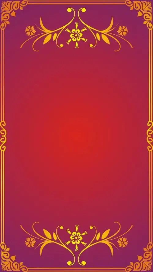 商务红底边框矢量h5背景素材