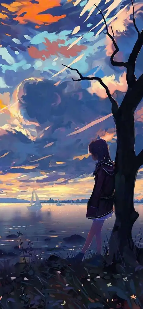 漫画少女主题手绘梦幻壁纸图片