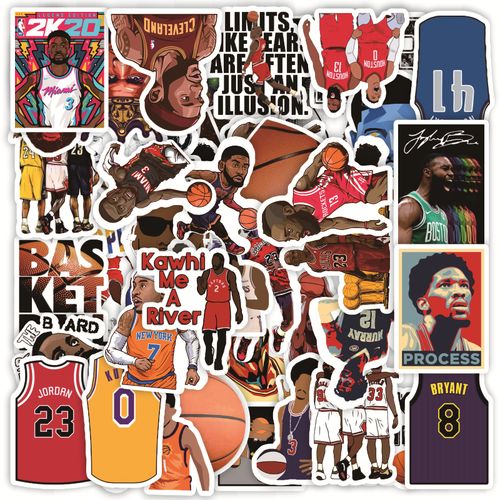 50张q版nba詹姆斯篮球明星个性装饰贴画电脑手账手机吉他平板笔记本