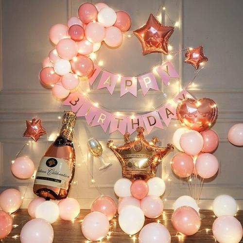 生日快乐派对18岁男友场景布置用品背景墙气球网红女神装饰品会场