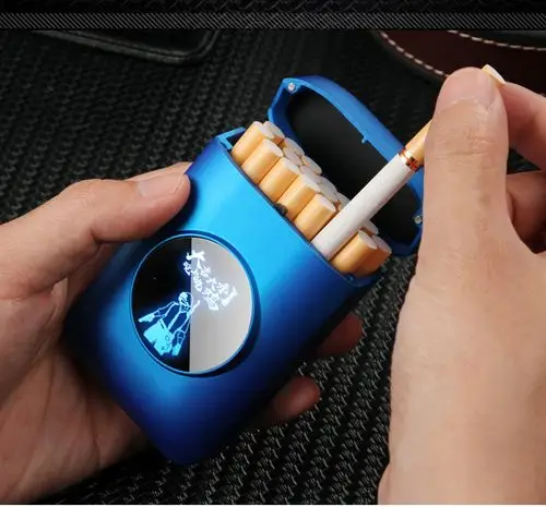 烟盒打火机一体20支装自动弹烟充电创意便携男女个性潮定制香菸盒