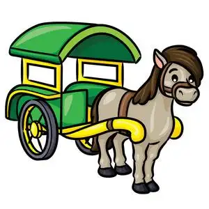 马马车卡通照片