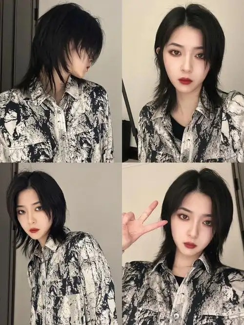 女生日系气质发型鲻鱼头帅气狼尾发