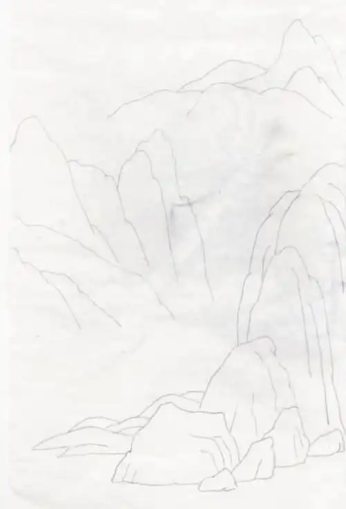 山水画中工笔山的局部画法