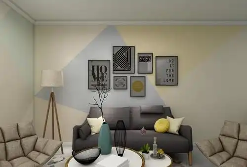 室内乳胶漆墙面越来越流行刷几何图形了极具艺术感又彰显品味