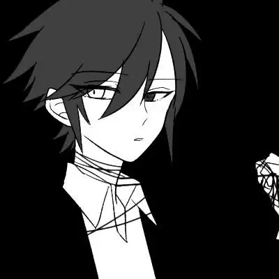 二次元高冷侧脸男头像黑白 与你共赴白头 - 动漫头像 - 潮人个性网