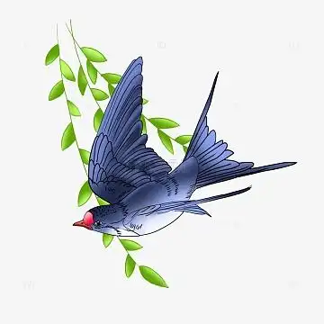 手绘春天燕子素材国风中国风插画