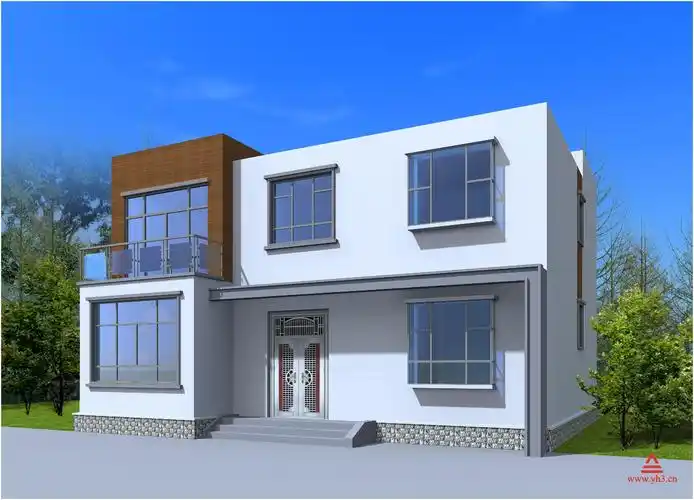 12x11 两层现代风格农村别墅设计图施工图效果图