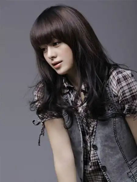 王力可侧分长卷发女神范十足,女明星图片,发型图片