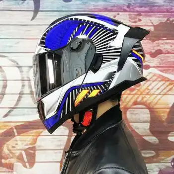 电动摩托车头盔男女双镜片揭面盔半全覆式全盔四季个