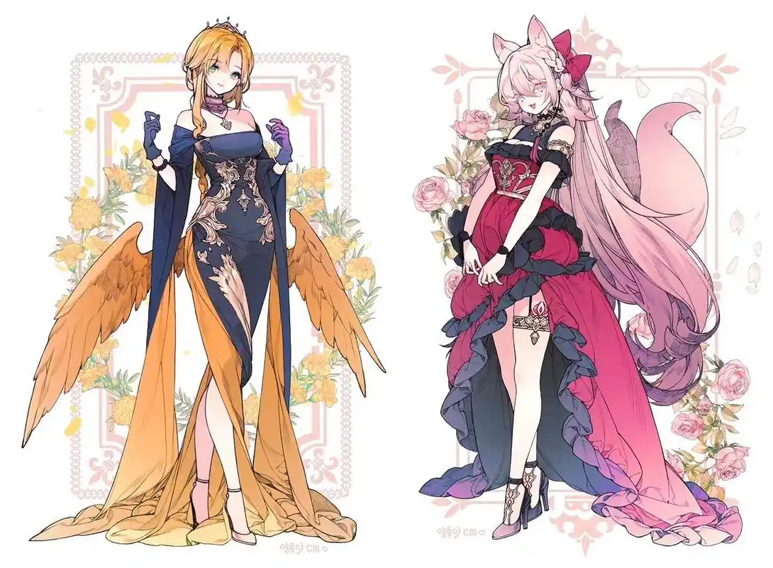 画师lemon89h动漫角色设计欣赏,绚丽服饰与可爱角色相得益彰.