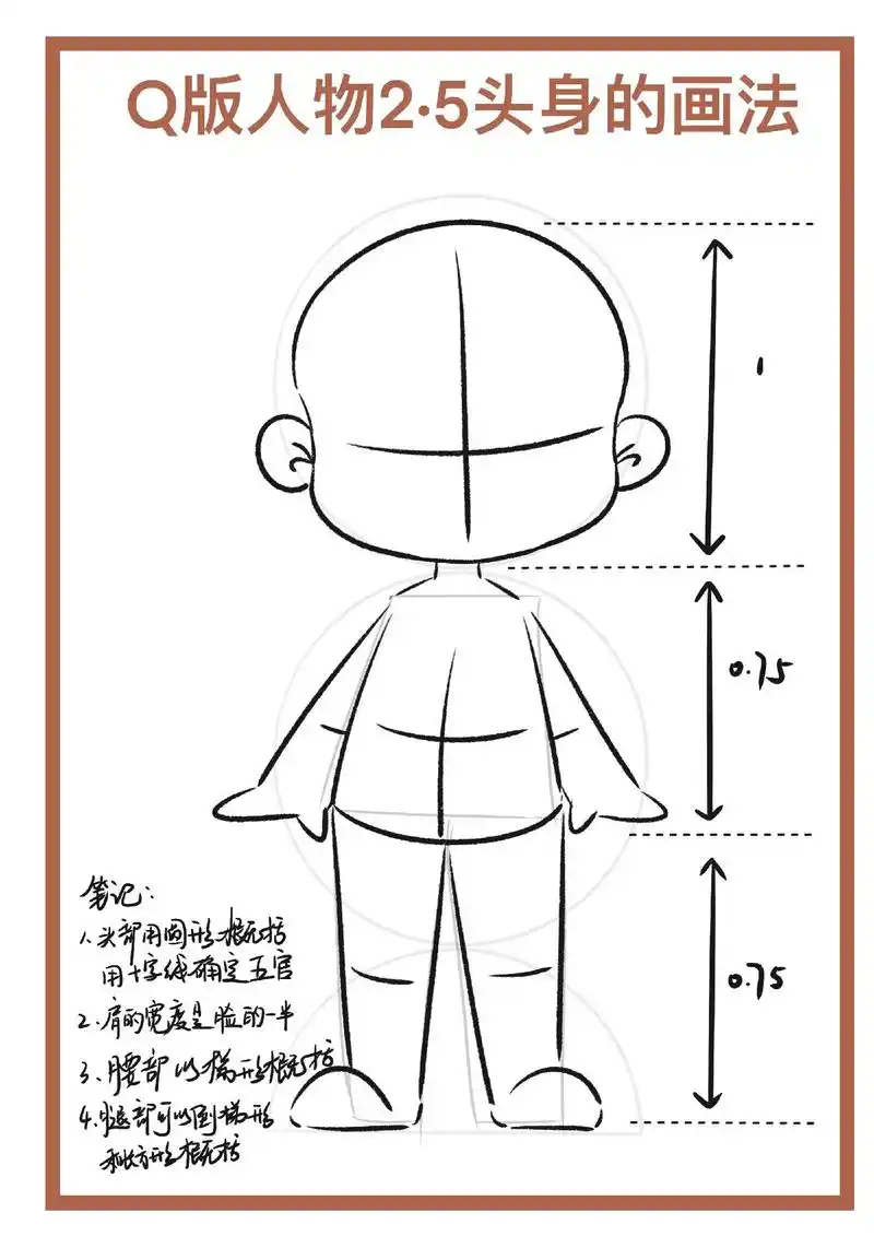 q版人物全身线稿打卡(1)#插画 #教程 #pro - 抖音