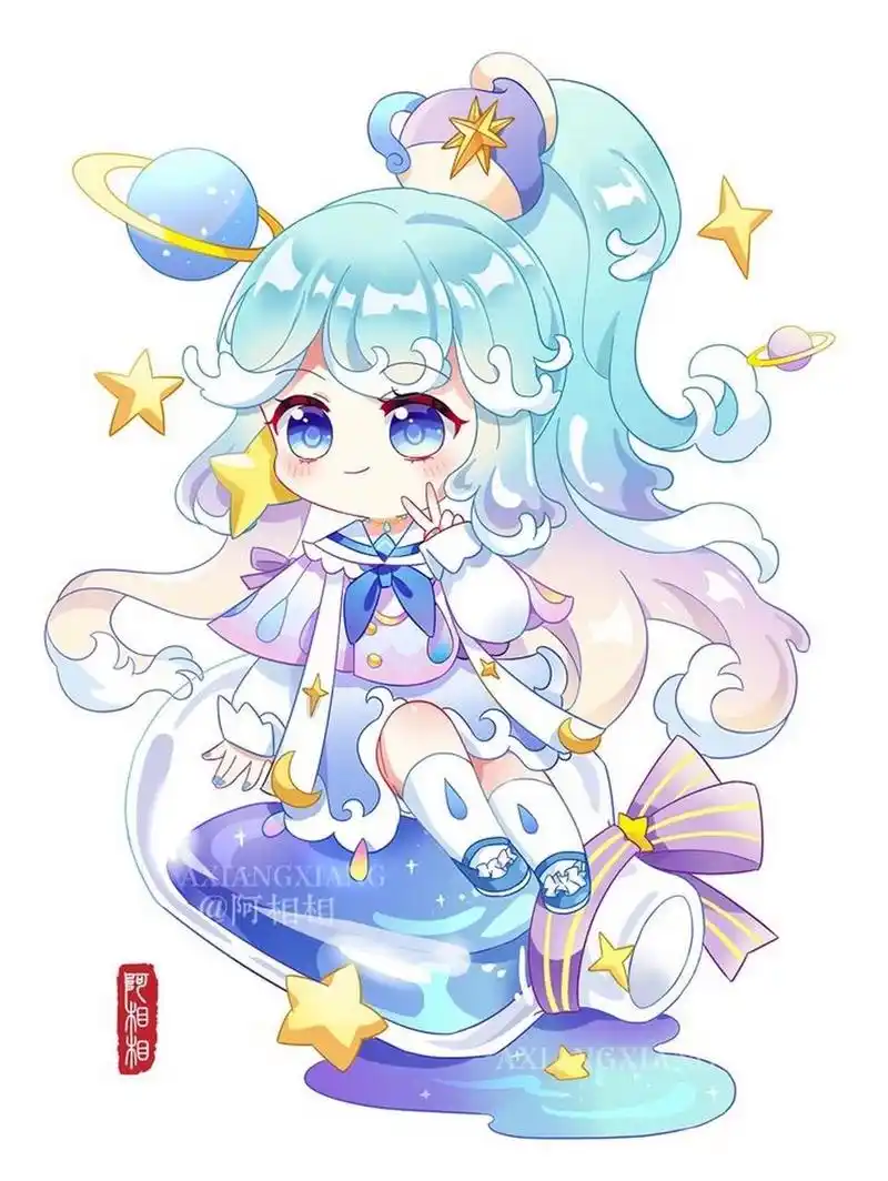 星座魔法少女系列的第三只是充满好奇又理性的水瓶座宝宝用了梦幻的水