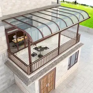 定制铝合金雨棚遮阳棚阳台阳光棚别墅庭院子楼顶pc玻璃阳光房屋檐