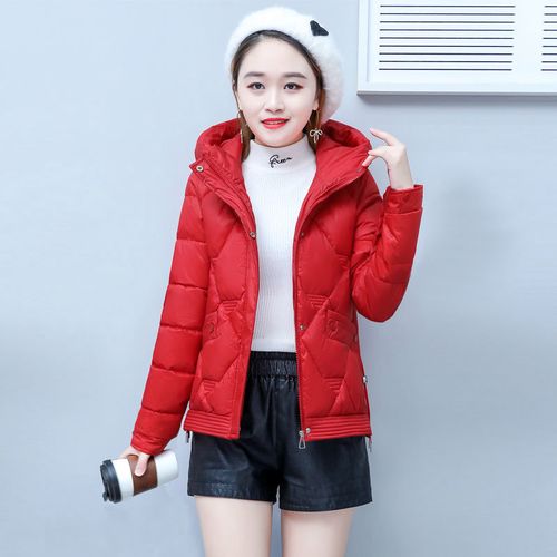 短款棉衣外套女冬季2021新款女士修身连帽羽绒棉服显瘦小清新棉袄