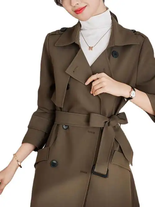 女装2024春秋新款外套感小个子今年流行早秋休闲大码风衣女中长款