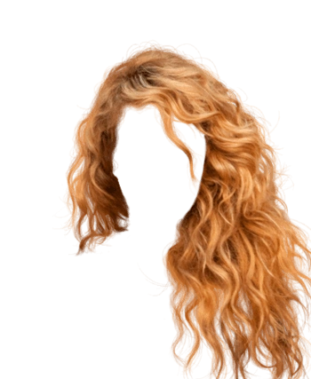 金色长发假发卷发素材免抠图