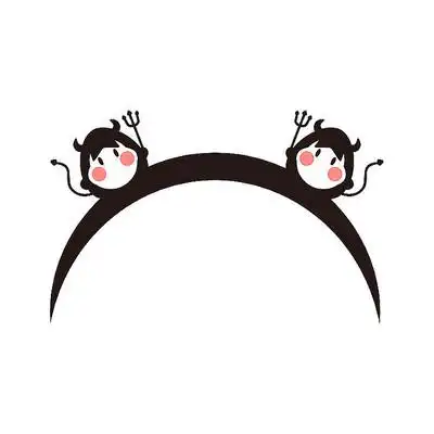 万圣节可爱小恶魔拿叉子发箍黑色