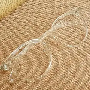 透明眼镜框韩国平光镜超轻tr90复古透明圆框眼睛框架白色可配度数