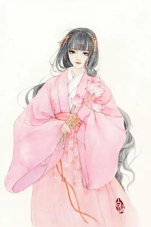 手绘古风女子