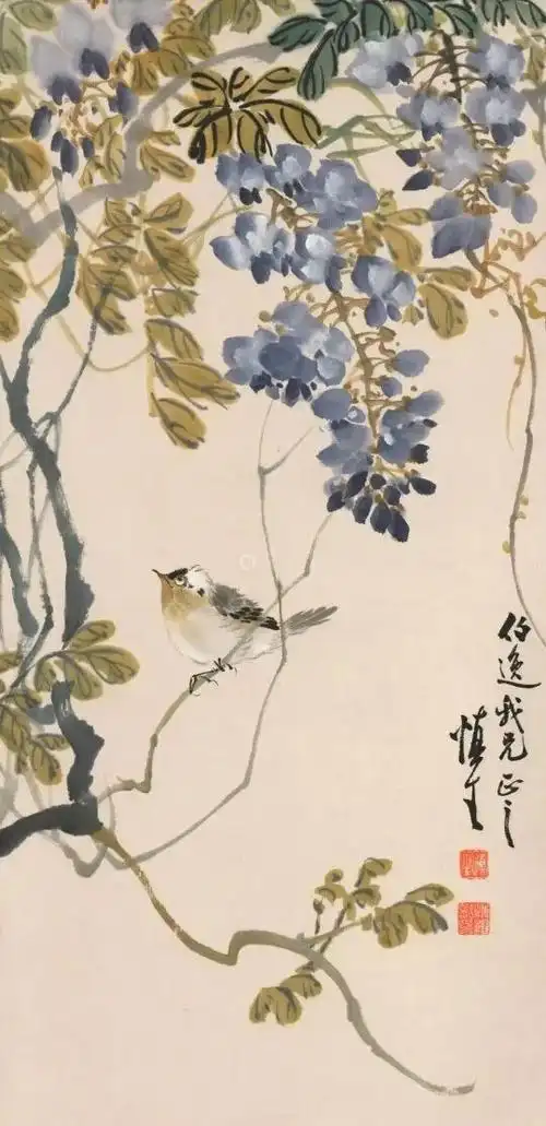 画坛名家汪慎生花鸟画作品赏析