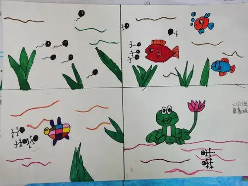 快乐阅读 乐趣无穷 延职附小二年级一班手绘小蝌蚪找妈妈