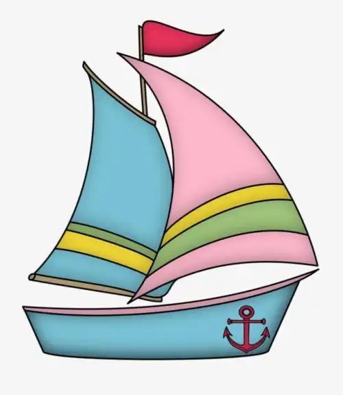 小帆船划桨简笔画