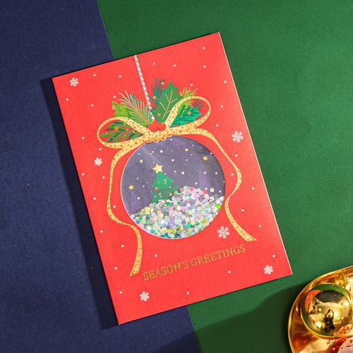 卡小姐圣诞许愿瓶创意贺卡亮片趣味可爱平安夜礼物祝福留言卡片