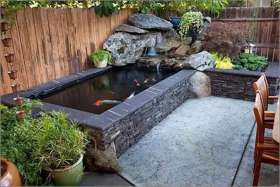 (庭院鱼池设计案例)#(山水鱼池图片)#(庭院鱼池图片)#(庭院鱼池设计