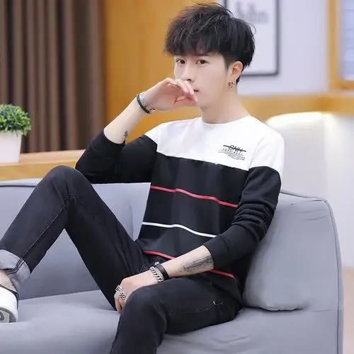 青少年长袖t恤春装12初中学生衣服13-15岁14男孩衣服秋衣16卫衣18