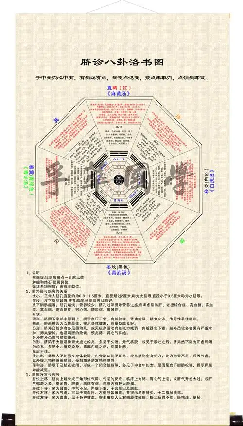 八卦脐诊养生先天知识针灸中医易经周易经图挂画现代装饰画