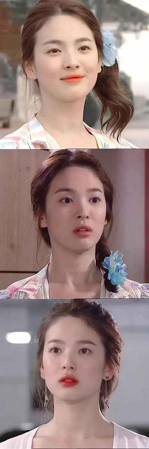 年轻时宋慧乔封神的颜值自然是很顶的,但韩剧妆造也确实给乔妹极大的