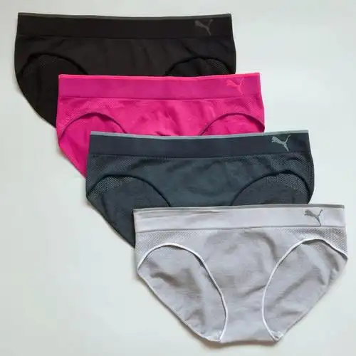 跑步内裤原单舒适一片式无痕运动内裤女低腰弹力三角裤跑步瑜伽健身速