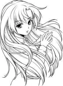 动漫简笔画美少女