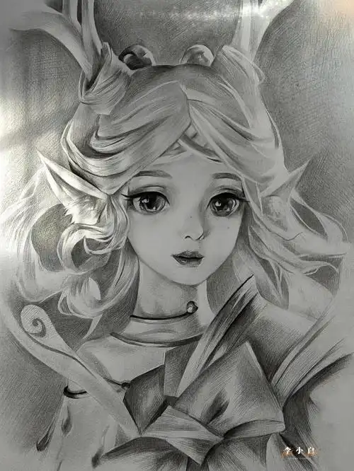 手绘瑶瑶公主有手就能画素描教程