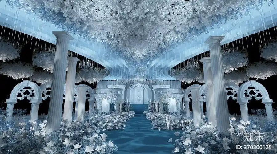 欧式婚礼宴会厅3d模型下载