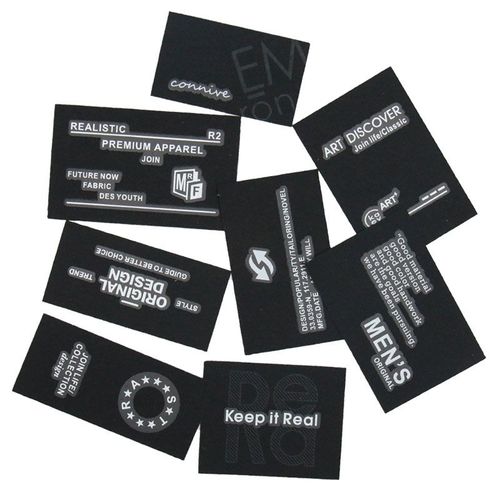 黑色织唛布贴高档服饰装饰贴衣服裤子长方形补丁贴竖款破洞修补贴