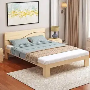 实木床松木床成人床儿童床定做床卧室出租便宜床1.5 单人床双人床