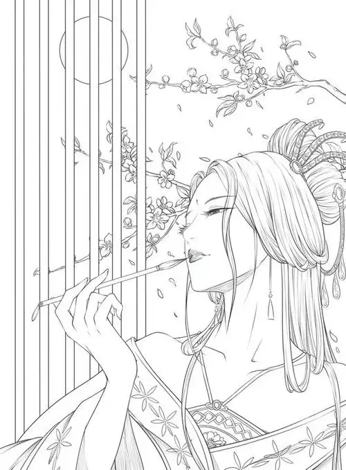 零基础手绘古风漫画线描人物 飞乐鸟铅笔素描 水墨 国画线条古风漫画