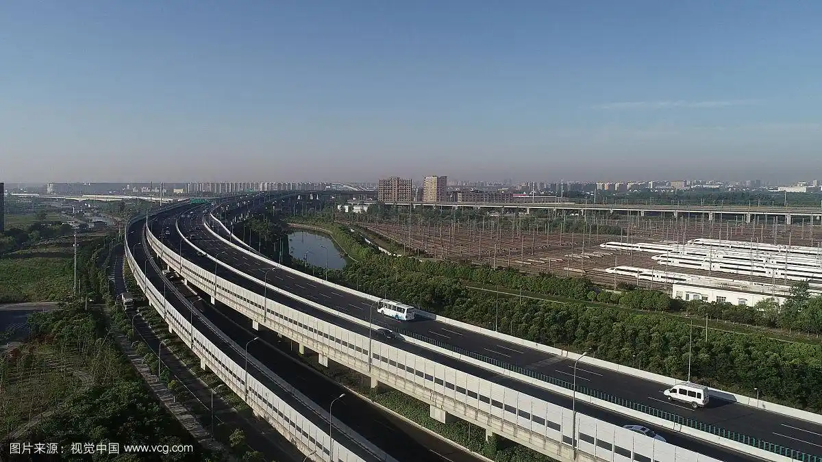 上海城市道路地标建筑景观——嘉闵高架路