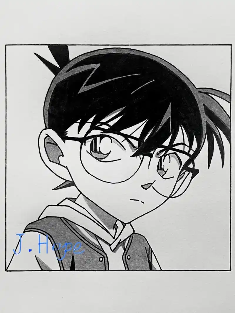 手把手教你画《名侦探柯南》柯南.