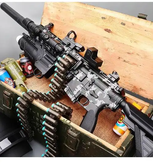 m416手自一体电动连发软弹枪儿童玩具枪男孩突击加特林抢 【手动单发