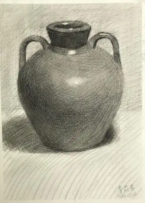 2021届高一素描教学(静物单体写生深色罐)