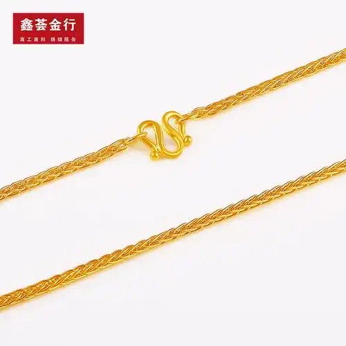 黄金金链子吊坠链子纯金项链链细款链素锁骨足金颈饰