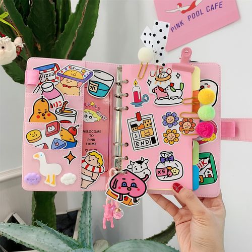 手工本子diy材料包ins风少女心网格梦幻可爱活页网红好看的手账本