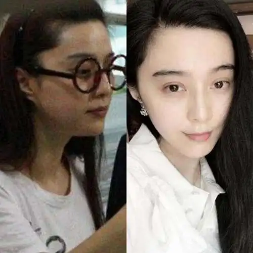 不同光线下的范冰冰素颜状态