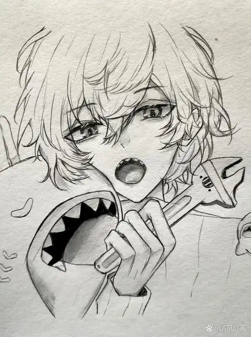 手绘教大家画卡通动漫人物