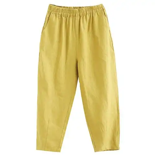 2024新款大码女裤薄款萝卜裤女宽松百搭休闲九分裤哈伦裤女裤子棉