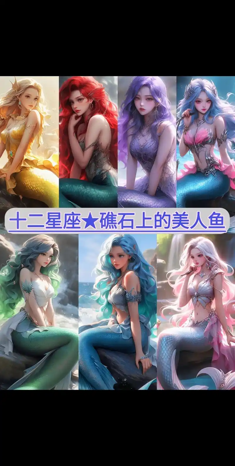十二星座78礁石上的美人鱼!美人鱼已到账,请查收!
