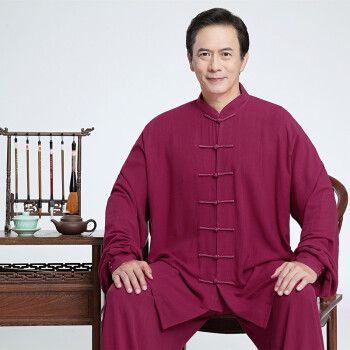 拳友会太极服男春秋高端亚麻太极服装八段锦棉麻春夏季太极拳练功服